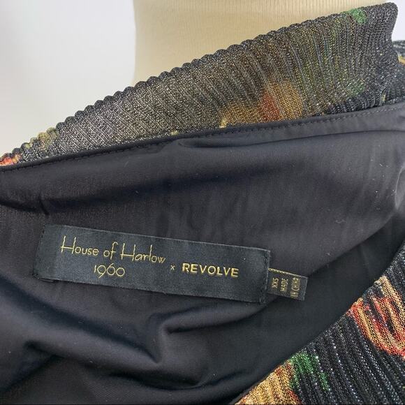 House of Harlow 1960 x Revolve Chiffon One Shoulder Top Women’s XXS Metallic - Picture 12 of 12